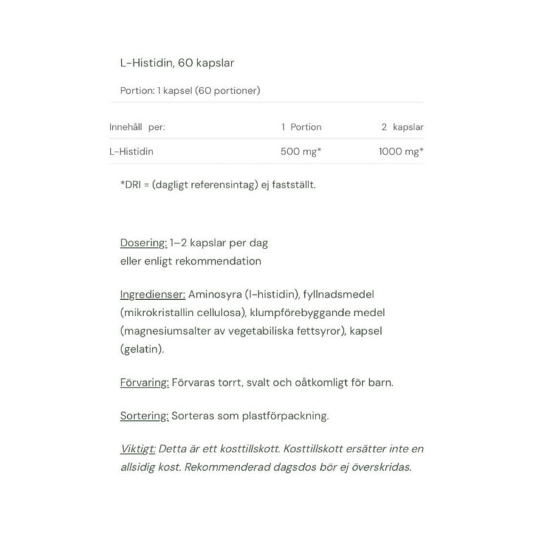 L-Histidin 60 kap - Bild 2